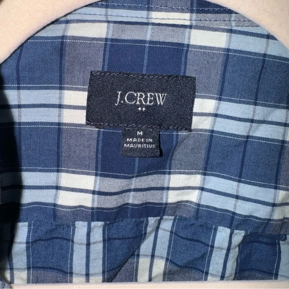 J. Crew Men’s Blue Plaid Button Down Shirt - Size Medium